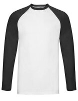 Long Sleeve Baseball T (White/Black - XL)