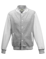 Kids´ Varsity Jacket (Heather Grey/White - 9/11 (L))