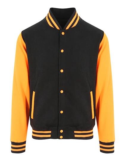 Varsity Jacket  Jet Black/Orange Crush L
