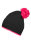 Pompon Hat With Contrast Stripe