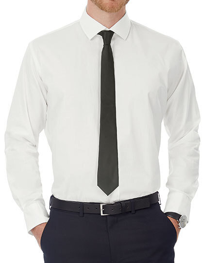 Men´s Poplin Shirt Black Tie Long Sleeve