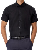 Men&acute;s Poplin Shirt Black Tie Short Sleeve