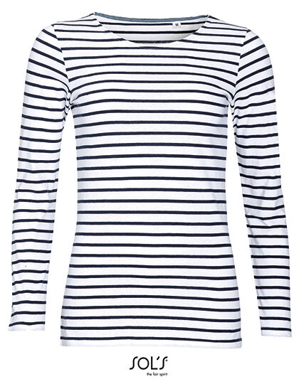 Women´s Long Sleeve Striped T-Shirt Marine