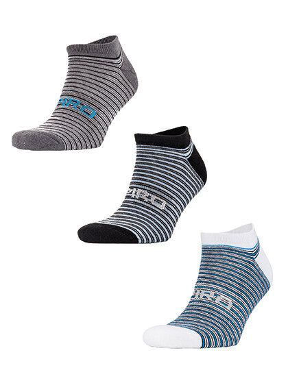 3-Pack Mixed Stripe Coolmax Sneaker Socks