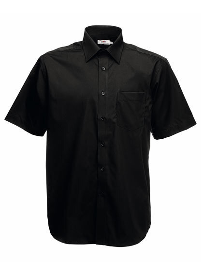 Men´s Short Sleeve Poplin Shirt (Black - S)